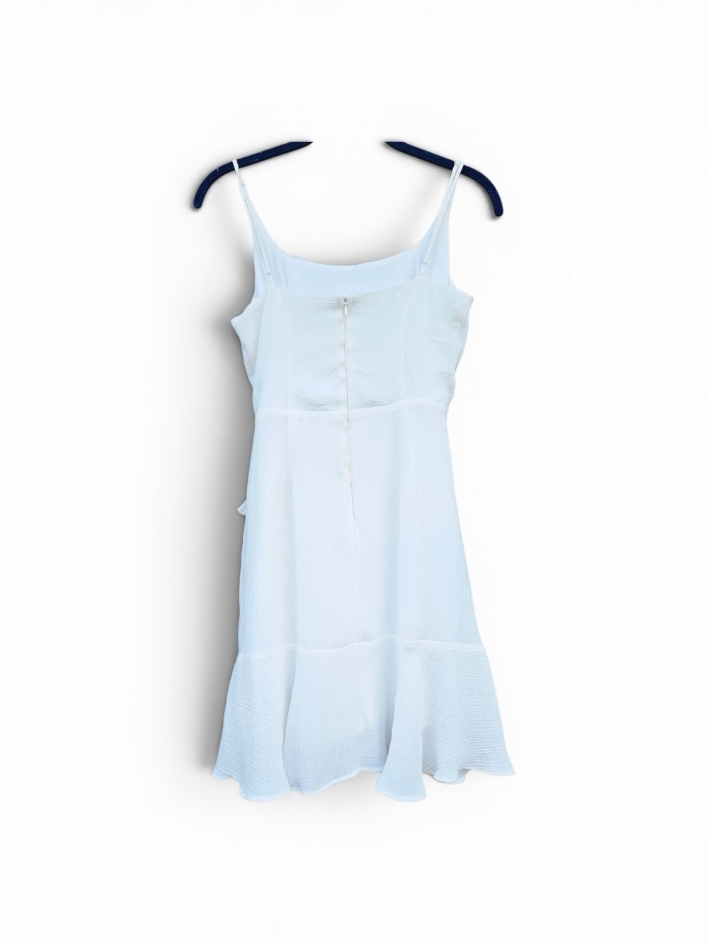 Gianni Bini GB White Gauze Ruffle Wrap Mini Dress Size Small - Picture 4 of 7
